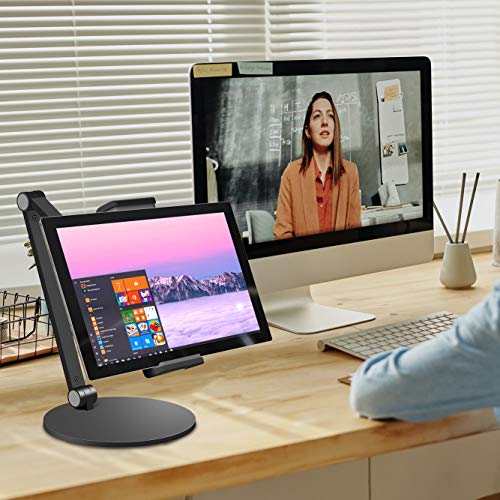 iPad Stand for Desk, Surface Pro Holder, Multi-Angle Adjustable Tablet Stand Holder for 4.7''- 13'' Screen Microsoft Surface Series, iPad Series,Samsung Galaxy Tabs,Amazon Kindle Fire, Etc. (Black) - color: Black