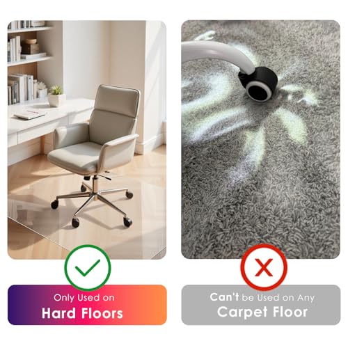 Kuyal Clear Chair mat for Hardwood Floor, 46 x 60 inches Floor Mats - color: Clear, size: 46" X 60" Rectangle