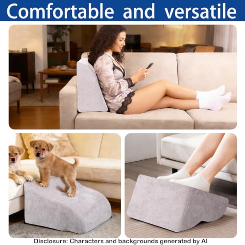 Foot Rest for Under Desk at Work, Ergonomic Under Desk Footrest with Washable Cover for Office, Home & Gaming Leg Elevation Pillow Light Gray - color: J-light Gray