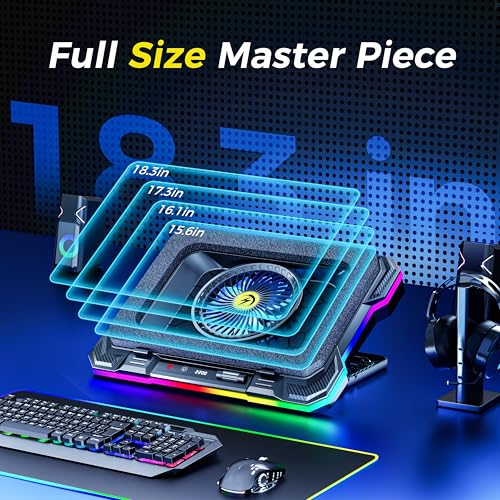 AICHESON Gaming Laptop Cooling Pad with Powerful Cooler Fans