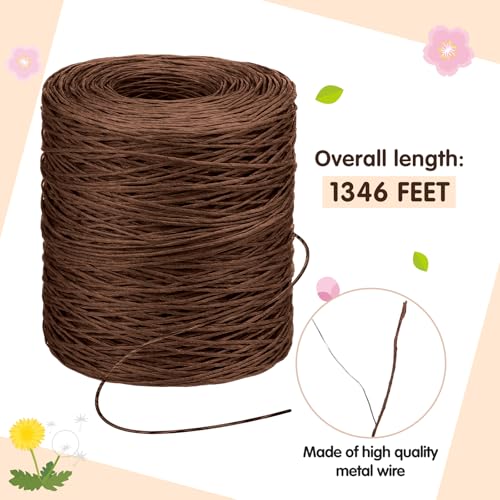 Syhood 1345 Feet Floral Vine Bind Wire Rustic Craft Wire, Brown - color: Brown, size: 1345 Feet
