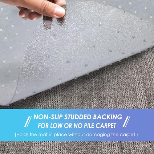 Vicwe Office Chair Mat for Carpeted Floors, 60"X48" Chair Mats with Studs | Large Carpet Protector Floor Mats for Low and No Pile Carpet, Easy Glide Computer Desk Chair Mat for Home & Office, Clear - color: Clear, size: 60" x 48" (for low-pile carpet)