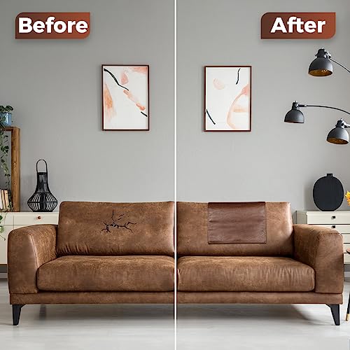 Recliner Headrest Protector Faux Leather Headrest Cover for Recliner Chair Couch Headrest Cover for Furniture Sofa Protector Chair Arm Covers for Home Office 17 x 27In(Chocolate Brown) | Hook & Loop, Chair Couch Cover, Furniture Sofa Protector, Chair Arm