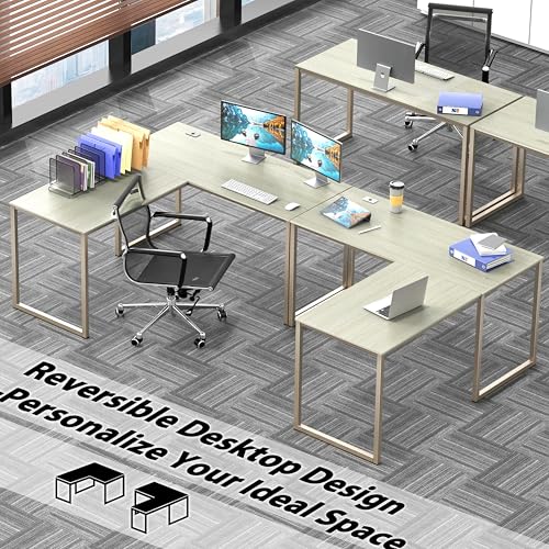 SHW Mission 55 x 60 L-Shape Home Office Computer Desk, Maple - color: Maple, size: 55-Inch L-Shaped
