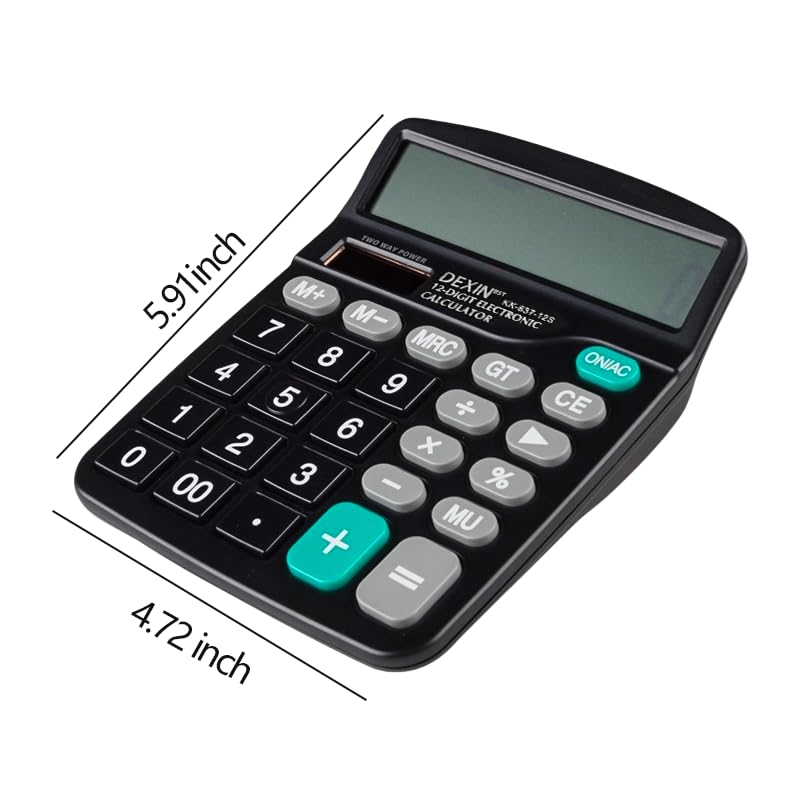 Desktop Calculator with Large LCD Display and Sensitive Button, 12 Digits Standard Function, Suitable for Office, Home, School