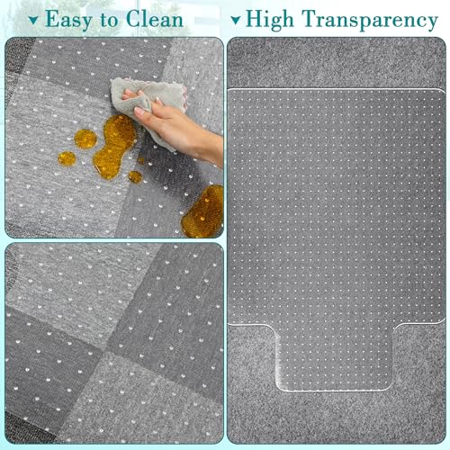 BesWin Office Chair Mat for Carpets, 30" x 48" Low Pile Carpet Protector Mat for Office Chair, Heavy Duty Computer Desk Floor Mat for Carpeted Floors, Easy Glide and Flat Without Curling - size: 48"x30"with Lip