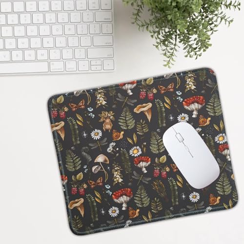Mouse Pad for Desk with Stitched Edge, Premium Cute Washable Mouse Pads. Computer Mousepad with Non-Slip Rubber Base, Mousepads for Laptop, 9.25x7.75x0.12 inch (Mushroom Mirage) - color: Mushroom Mirage
