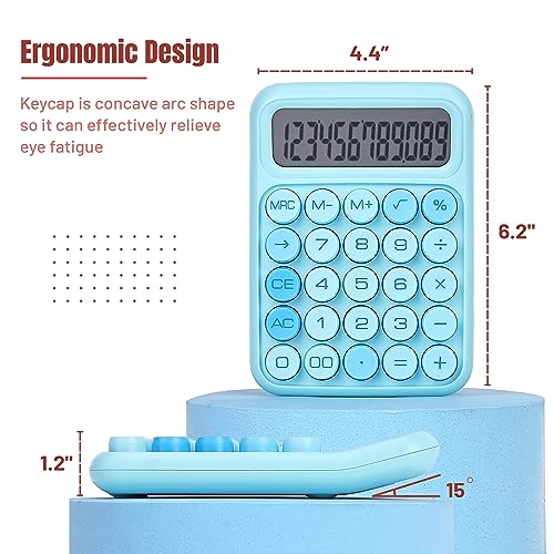 Mr. Pen- Mechanical Switch Calculator, 12 Digit Large LCD Display | Blue with Big Buttons, Mechanical Switch Calculator for Home, School, Office - color: Blue