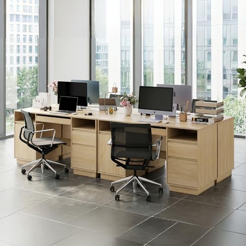 58" Wood Executive Desk with Drawers, Office Computer Desk with Storage
