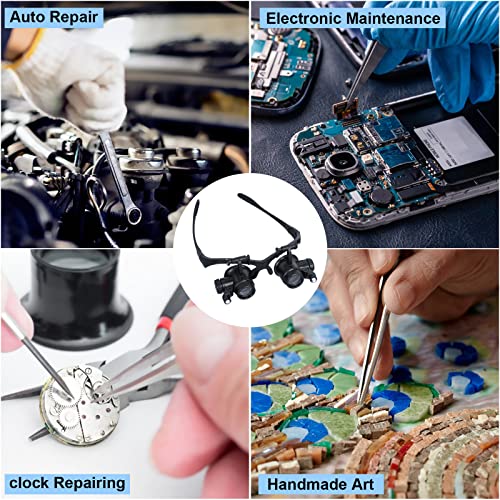10X 15X 20X 25X LED Head Mount Magnifier Headband Visor with Light - color: 10x 15x 20x 25x