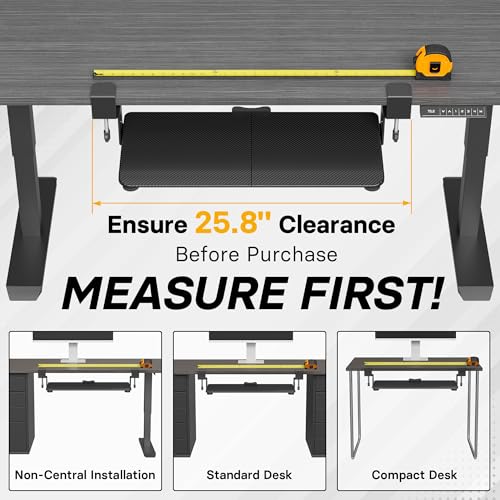 BONTEC Under Desk Keyboard Tray, Pull-Out Keyboard & Mouse Platform | C-Clamp Mount, Space-Saving Ergonomic Slide-Out Drawer, 31.3 in Including Clamps, 20 x 11.8 in Tray, Black Carbon Fiber - color: Black Carbon Fiber, size: 20" x 11.8"