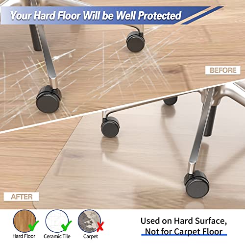 Amyracel Clear Chair Mat for Hardwood Floor - color: Fully Clear, size: 30" x 48" Rectangular