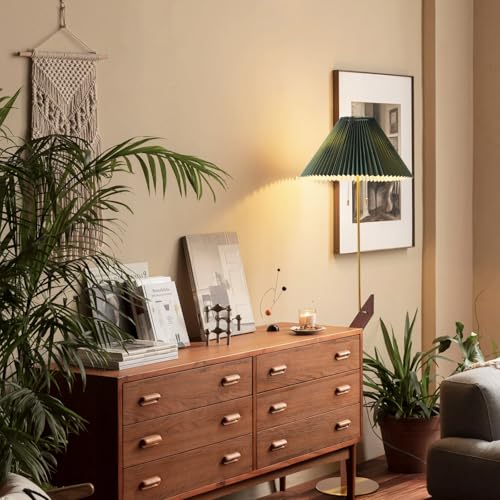 Floor Lamps for Living Room,Gold Mid Century Modern Wood Standing Lamp - color: Gold and Green