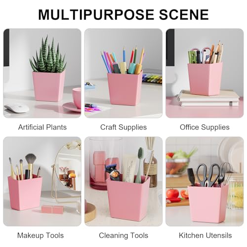 6 Pack Pink Rolling Cart Accessories Organizer with 6 Cups Holder, 6 Hooks - color: Pink