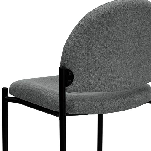 EMMA + OLIVER Gray Fabric Stackable Steel Side Reception Chair - color: Gray Fabric