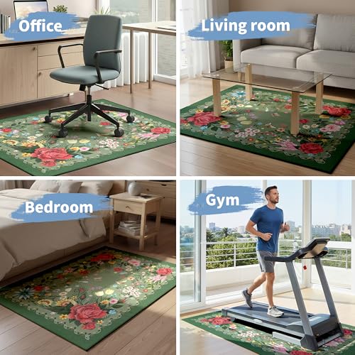 Office Chair Mat for Hardwood Floor 48"x36" Office Home Rug Desk Carpet - color: Light Green
