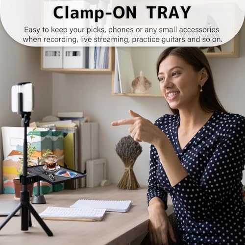 BILIONE Mic Stand Tray 10.6" x 7.8" Large with Crab Clamp for Mixers & Gear - style: Tray