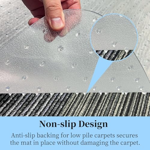 Tonaus Office Chair Mat for Carpet 60"x48" for Low Pile Carpets, Rectangle - size: 48" x 60" Rectangular