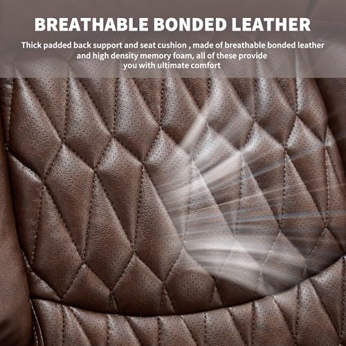 700lbs Big and Tall Office Chair, Large Heavy Duty Computer Desk Chair - color: Brown
