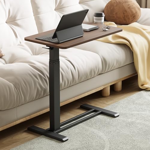 FLEXISPOT 28" Mobile Standing Desk Pneumatic Lift Computer Workstations | Computer workstation desk with hidden wheels,Laptop Rolling Cart for home office and small spaces.27.6"W x 15.7"D,Mahogany - color: Mahogany, size: 28x16