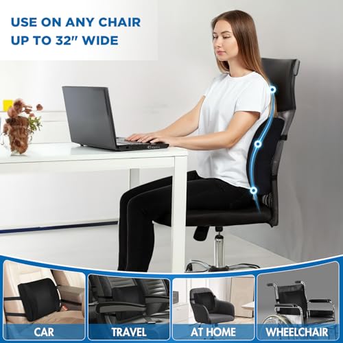 Niceeday Lumbar Support Pillow for Office Chair Car, Gaming Chair Lower Back Pain Relief Memory Foam Cushion with 3D Mesh Cover Ergonomic Orthopedic Back Rest Lower Back Support - size: Lower Back-13'*13'*5'