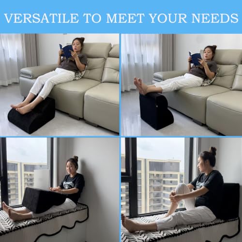 Foot Rest for Under Desk at Work.Multifunctional 3-Tier Foot Stool - color: A-black