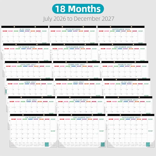 Tcamp Desk Calendar 2026-2027, Large Desktop/Wall Monthly Calendar - color: Colorful, size: 17"x12"(Jul 2026-Dec 2027)
