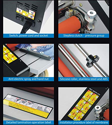 INTSUPERMAI Hot Cold Roll Laminator Laminating Singe Doubel Side Thermal Laminator Laminating Machine with Digital Display Speed Adjustable Temperature 0-180℃ Adjusted 17.3inch/440mm A2+ - style: 17.3inch/440mm A2+