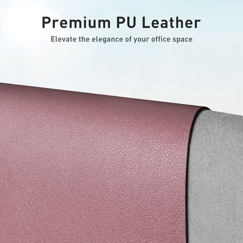 Aothia Leather Desk Pad Protector, Mouse Pad, Office Desk Mat,Non-Slip PU Leather Desk Blotter, Laptop Desk Pad, Waterproof Desk Writing Pad for Office and Home (Dark Pink, 23.6" x 13.7") - color: Dark Pink, size: 23.6" x 13.7"