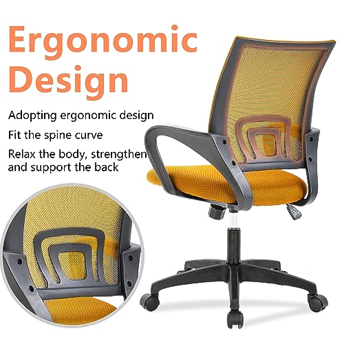 PayLessHere | Office Chair | Orange | Pack of 2 | with Lumbar Support - color: Orange, style: pack of 2