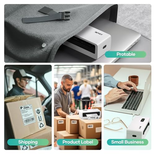 iDPRT Thermal Label Printer, Bluetooth 4x6 Shipping Label Printer, White - color: White-Mini