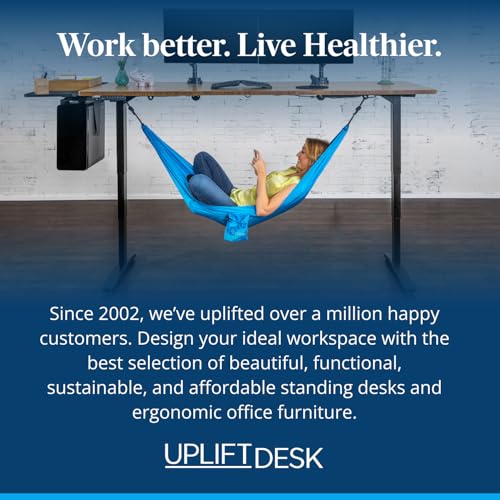UPLIFT Desk Under Desk Hammock – Hammock for Office, Ergonomic Office Supplies Perfect for Rest & Relaxation, Durable and Easy to Use (Blue) - color: Blue