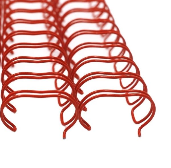 Premium Double Loop Binding Wires, 3:1 Pitch, 32-Loop, 11 Inch Length, Black, for Letter Size Sheets (RED, 3/8" - 100PK) - color: Red, size: 3/8" - 100PK