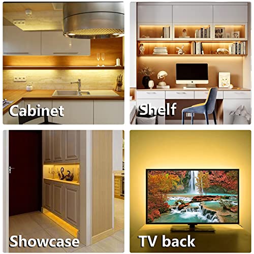 WOBANE 8PCS 20inch Under Cabinet Lighting with Remote,Warm White LED Light - color: Warm White