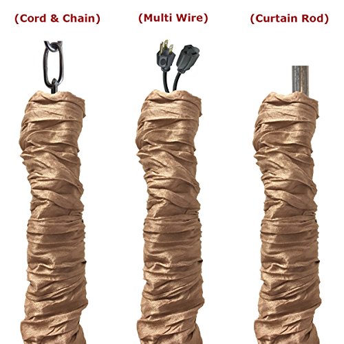 Royal Designs, Inc. Cord & Chain Cover 4 ft Silk Type Fabric, Chandelier Pendant Lighting Chain & Cable Management, Touch Fastener, Brown - 1 Pack - color: Brown, size: 1 Pack