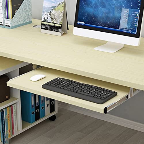 Generic Sliding Keyboard Tray Under Desk Retrofit - Wooden Desk Extender for Posture Improvement, Mouse Storage, Arm Support - Ergonomic Space Saving Solution, 60x27cm, Maple - color: Maple, size: 60x27cm