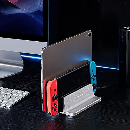 JARLINK Vertical Laptop Stand, Adjustable Aluminum Desktop Holder, Silver - color: Silver, size: 1-slot