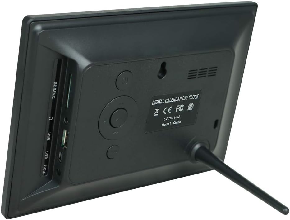TMC 7 Inch Digital Clock with Day and Date for Elderly - 12 Alarm Options, Auto-Dim, Age Seniors,Elderly, Alzheimer - color: 7"-12 Alarm-black