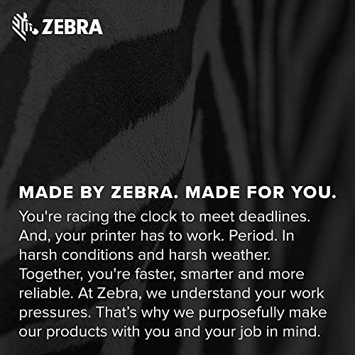 Zebra Standard Black Wax Ribbon for Thermal Transfer Desktop Printers Width 4.33 in Length 242 ft 0.5 in Core Pack of 6 Rolls Compatible with Multiple Models 10031723SP