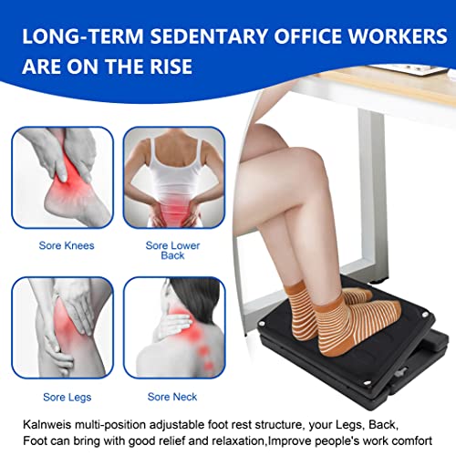 Ergonomic Under Desk Footrest & Leg Rest Stool with Massage Roller - size: Extra Large