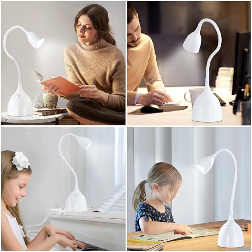EJIAXIN Desk Lamp for College Dorm Room - LED Reading Light, White - color: White