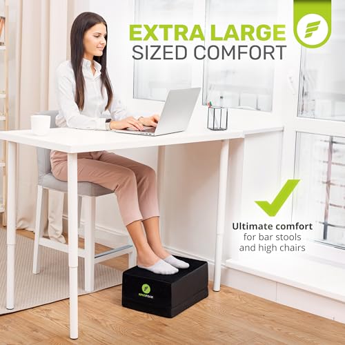 ErgoFoam XL Foot Rest for Under Desk at Work for Stools & High Chairs Chiropractor-Endorsed 2in1 Adjustable Under Desk Footrest Ergonomic High-Density Compression-Resistant Foam Nonslip Foot Rest - size: Extra Large