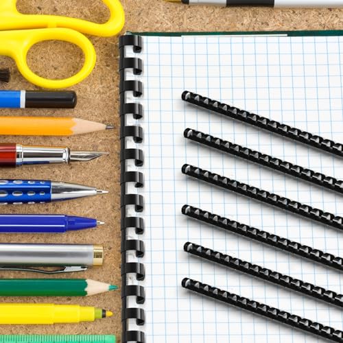 Yunsailing 150 Pack Plastic Binding Combs Plastic Binder Comb Ring 19 Ring Binding Spines Letter Size Spiral coils for Notebook Calendar(3/8 in,Black) - color: Black, size: 3/8 In