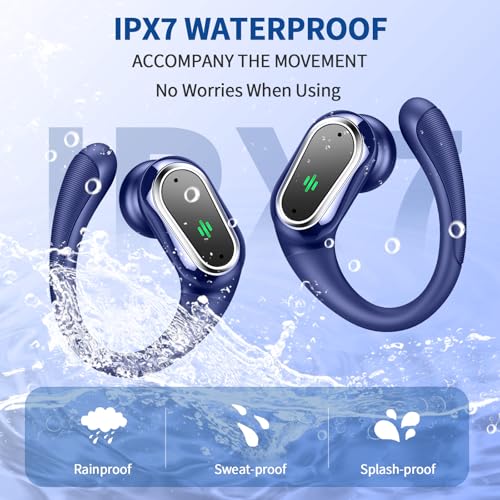 Wireless Earbuds, 2026 New Bluetooth 5.4 Headphones Sport, 60H+ HiFi Stereo - color: comb navy blue