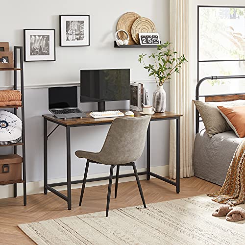 VASAGLE Computer Desk, Office Work Desk, 47.2 x 23.6 x 29.9 Inches, for Study, Bedroom, Home Office, Living Room, Rustic Brown and Ink Black ULWD039B01 - color: Rustic Brown + Ink Black, size: 47.2"W