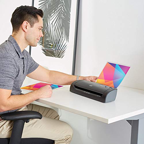 GBC Thermal Laminator Machine, Fusion 1000L, 12 Inch, 4 Min Warm-up, 3 or 5 Mil, with 10 EZUse Laminating Pouches for Home, Office and Classroom, Black (1703073)