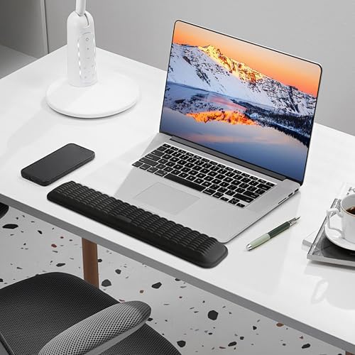 MEKASS Ergonomic Wrist Rest for Keyboard and Mouse, Soft Memory Foam Keyboard Wrist Rest Set with Non-Slip Silicone Base, Easy Typing, Pain Relief, Comfort for Office, Work, Gaming (Light Gray) - style: Light Gray