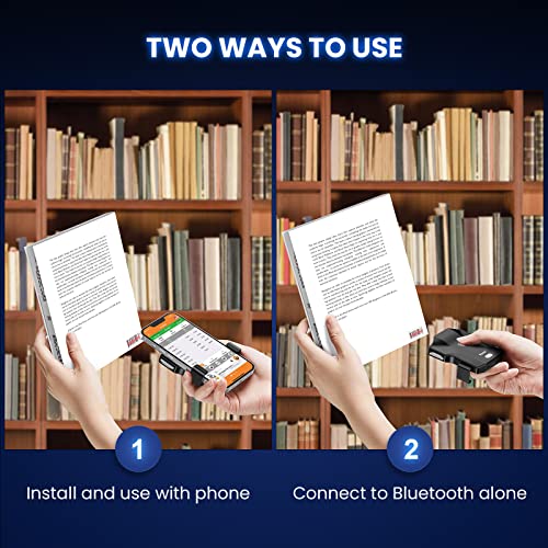 Eyoyo Bluetooth QR Code Scanner 2D Wireless Back Clip Phone Barcode Scanner | Battery Level Indicator, Compatible with 4.7"-7.2" Android Phone, iPhone, UPC USB Bar Code Reader for Book Library Inventory