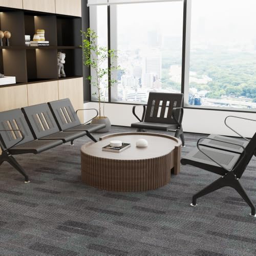 2 Seat Waiting Room Bench with Arms Steel Frame Reception Guest Chair - size: 2 Seat
