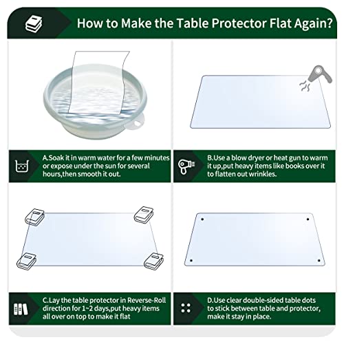 1.5mm Thick Clear PVC Table Protector Waterproof Clear Plastic Desk Protection Table Cover Cloth Table Pad Laptops Pad Computer Pad Dresser 13x20 Inch Rectangle Non-Slip Vinyl Desk Mat on Top of Desk - color: Clear1.5 Rectangle, size: 13" x 20"